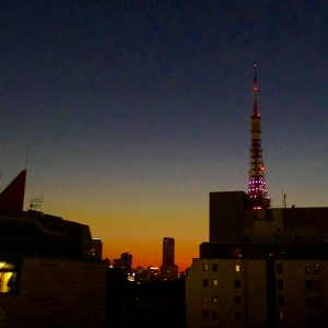 翌３月２日満月の夜。 東京タワーは恒例の満月仕様ライトアップで、敢えて上の方は灯りを灯しません。飽くまで満月様が主役！粋な計らいです。