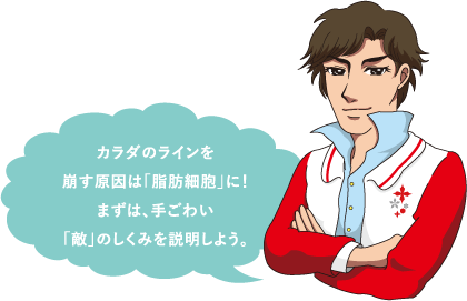 カラダのラインを崩す原因は「脂肪細胞」に！まずは、手ごわい「敵」のしくみを説明しよう。